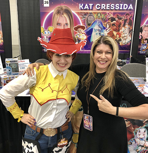Kat Cressida with fan dressed as Jessie